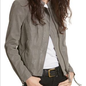 Free People Vegan Faux Leather Jacket Gray Size 6